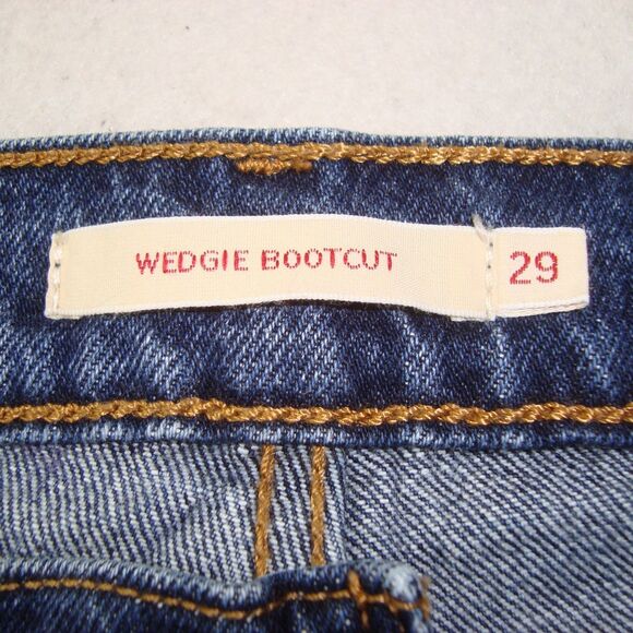 LEVI'S Premium Wedgie Big E Bootcut Button Fly Blue Denim Jeans - Picture 3 of 14